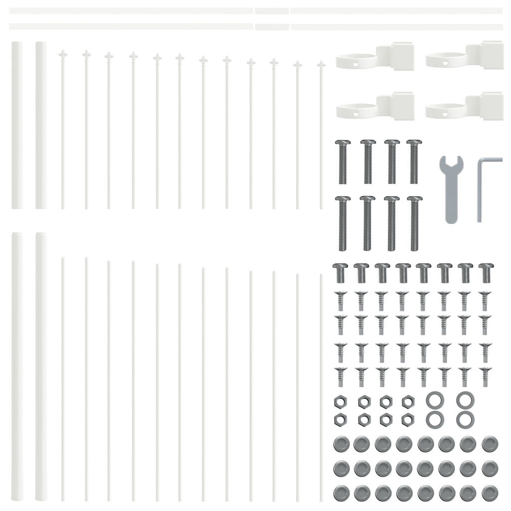 Αγροτικός φράχτης vidaXL με θόλο, λευκός, 11,9x1,25 μ, από χαλύβδινο
