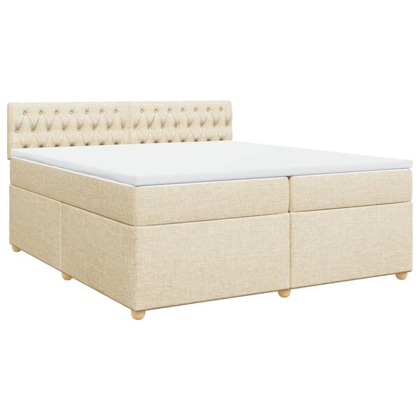 vidaXL &Kappa;&rho;&epsilon;&beta;ά&tau;&iota; Boxspring &mu;&epsilon; &Sigma;&tau;&rho;ώ&mu;&alpha; &Kappa;&rho;&epsilon;&mu; 200x200 &epsilon;&kappa;. &Upsilon;&phi;&alpha;&sigma;&mu;ά&tau;&iota;&nu;&omicron;