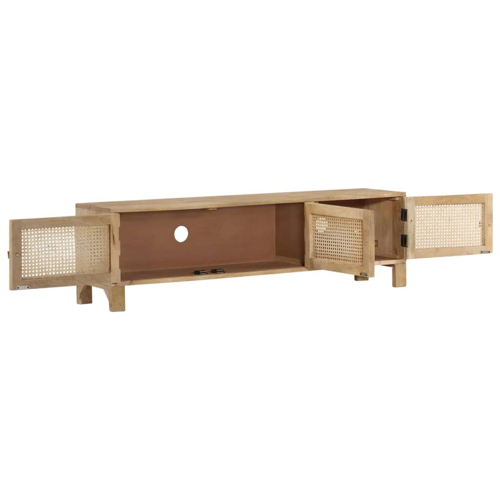 vidaXL Έπιπλο Τηλεόρασης 140x30x40 εκ. Ξύλο Μάνγκο/Φυσικό Ζαχαροκάλαμο