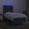 vidaXL &Kappa;&rho;&epsilon;&beta;ά&tau;&iota; Boxspring &mu;&epsilon; &Sigma;&tau;&rho;ώ&mu;&alpha; & LED &Sigma;&kappa;.&Gamma;&kappa;&rho;&iota; 90x190 &epsilon;&kappa;. &Upsilon;&phi;&alpha;&sigma;&mu;ά&tau;&iota;&nu;&omicron;