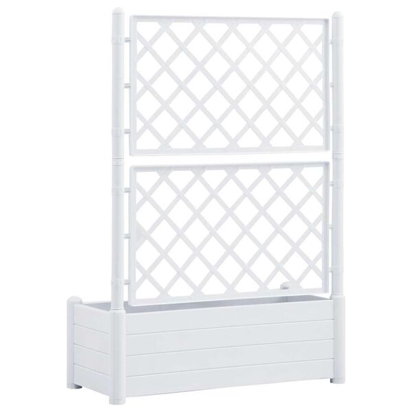 vidaXL Ζαρντινιέρα Κήπου με Καφασωτό Λευκή 100 x 43 x 142 εκ. από PP