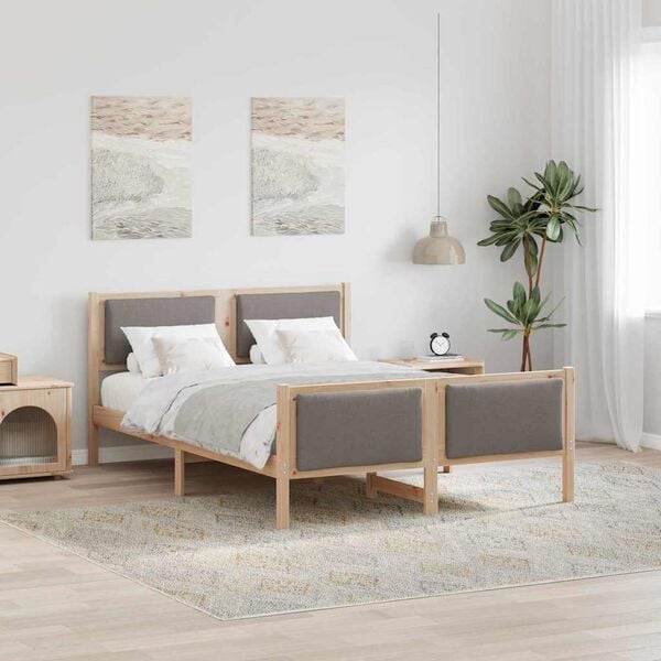 vidaXL &Sigma;&kappa;&epsilon;&lambda;&epsilon;&tau;ό&sigmaf; &Kappa;&rho;&epsilon;&beta;&alpha;&tau;&iota;&omicron;ύ &mu;&epsilon; &kappa;&epsilon;&phi;&alpha;&lambda;ά&rho;&iota; Taupe 135 x 190 cm ύ&phi;&alpha;&sigma;&mu;&alpha;