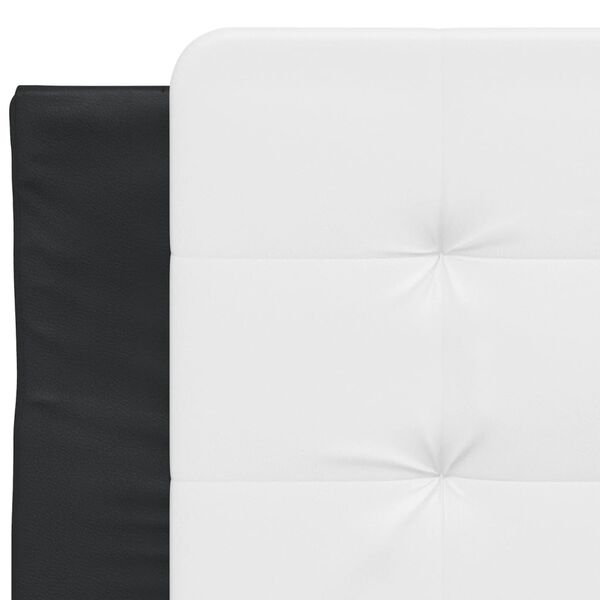 vidaXL Πλαίσιο Κρεβατιού με LED Μαύρο/Λευκό 100x200εκ. Συνθετικό Δέρμα