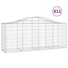 vidaXL Συρματοκιβώτια Τοξωτά 11 τεμ. 200x50x80/100 εκ. Γαλβαν. Ατσάλι