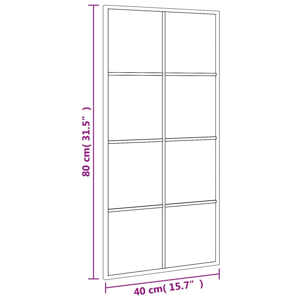 vidaXL Καθρέφτης Ορθογώνιος Μαύρος 40 x 80 εκ. από Σίδερο