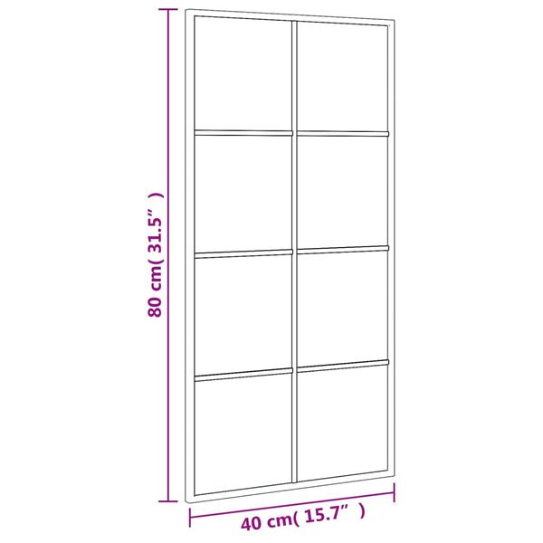 vidaXL Καθρέφτης Ορθογώνιος Μαύρος 40 x 80 εκ. από Σίδερο
