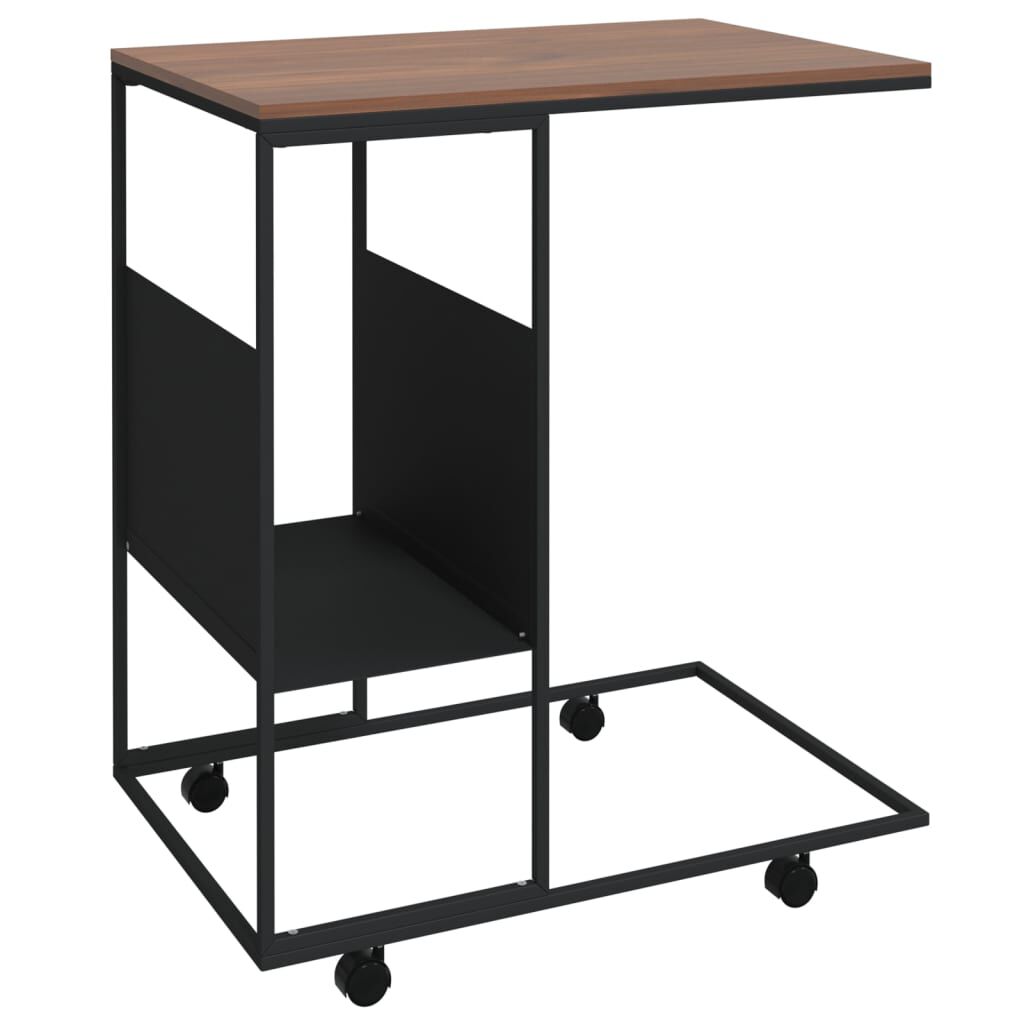 vidaXL Βοηθητικό Τραπέζι με Ρόδες Μαύρο 55 x 36 x 63,5 εκ. Επεξ. Ξύλο
