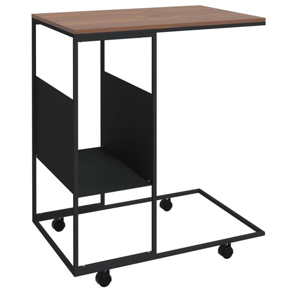 vidaXL Βοηθητικό Τραπέζι με Ρόδες Μαύρο 55 x 36 x 63,5 εκ. Επεξ. Ξύλο
