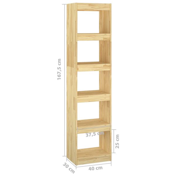 vidaXL Βιβλιοθήκη/Διαχωριστικό Χώρου 40x30x167,5 εκ. Μασίφ Ξύλο Πεύκου