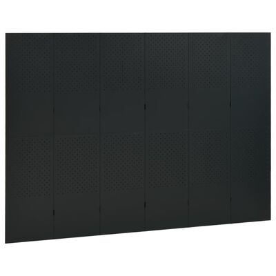 vidaXL Διαχωριστικό Δωματίου με 6 Πάνελ Μαύρο 240 x 180 εκ. από Ατσάλι