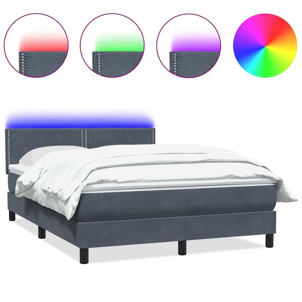 vidaXL &Kappa;&rho;&epsilon;&beta;ά&tau;&iota; Boxspring &mu;&epsilon; &Sigma;&tau;&rho;ώ&mu;&alpha; & LED &Sigma;&kappa;&omicron;ύ&rho;&omicron; &Gamma;&kappa;&rho;&iota; 160x210 &epsilon;&kappa;. &Beta;&epsilon;&lambda;&omicron;ύ&delta;&iota;&nu;&omicron;