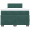 vidaXL Κρεβάτι Boxspring με Στρώμα Σκούρο Πράσινο 120x190εκ. Βελούδινο