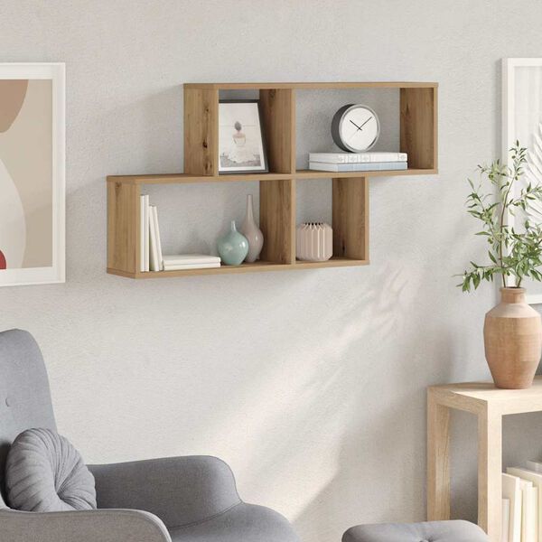 vidaXL Ράφι Τοίχου για Τεχνίτης Δρυς 100x18x53 εκ. Μοριοσανίδα