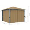 vidaXL Κιόσκι με Κουρτίνα Taupe 300 x 300 εκ. Αλουμινίου
