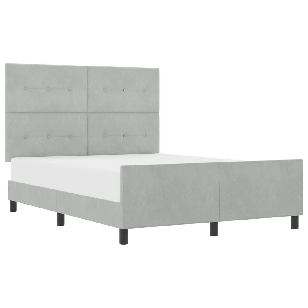 vidaXL Σκελετός Κρεβατιού Ανοιχτό γκρι 140 x 190 cm Βελούδο