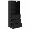 vidaXL Highboard &mu;&epsilon; &sigma;&upsilon;&rho;&tau;ά&rho;&iota; 2 pcs &Mu;&alpha;ύ&rho;&eta; &Omicron;&xi;&upsilon;ά &Epsilon;&pi;&epsilon;&xi;&epsilon;&rho;&gamma;&alpha;&sigma;&mu;έ&nu;&omicron; &xi;ύ&lambda;&omicron;