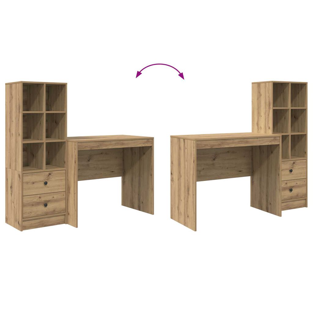 vidaXL Γραφείο με Αποθήκευση Artisan Oak Επεξεργασμένο Ξύλο