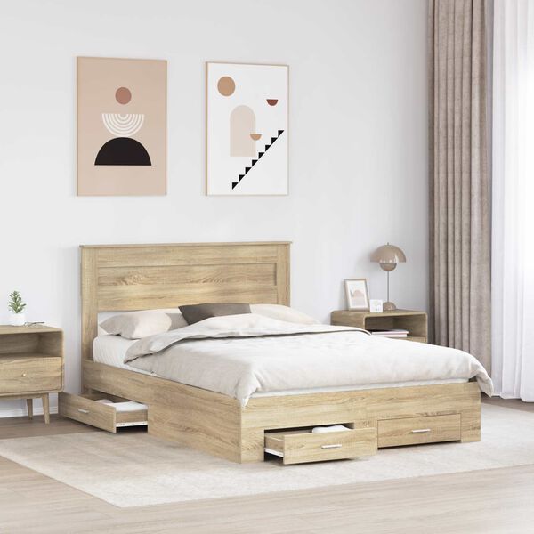 vidaXL &Sigma;&kappa;&epsilon;&lambda;&epsilon;&tau;ό&sigmaf; &Kappa;&rho;&epsilon;&beta;&alpha;&tau;&iota;&omicron;ύ &Delta;&rho;ύ&sigmaf; Sonoma 140 x 190 cm &Epsilon;&pi;&epsilon;&xi;&epsilon;&rho;&gamma;&alpha;&sigma;&mu;έ&nu;&omicron; &xi;ύ&lambda;&omicron;