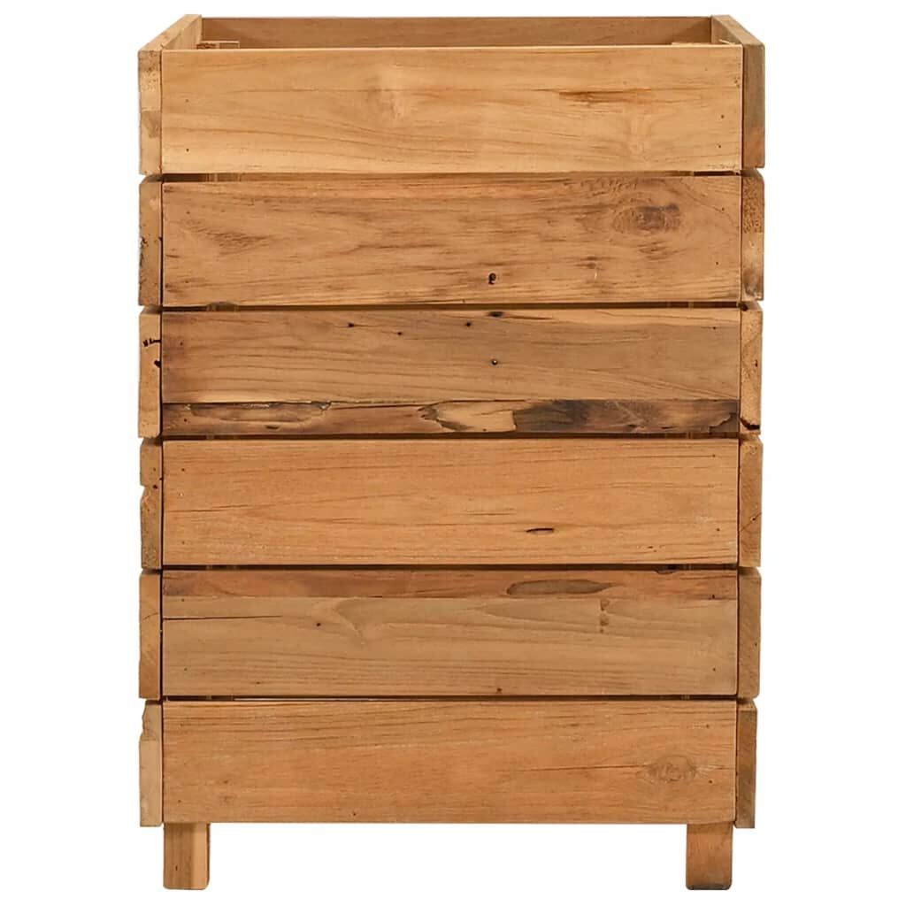 vidaXL Ζαρντινιέρα Υπερυψωμένη 50x40x55 εκ. Ανακυκλ. Ξύλο Teak/Ατσάλι