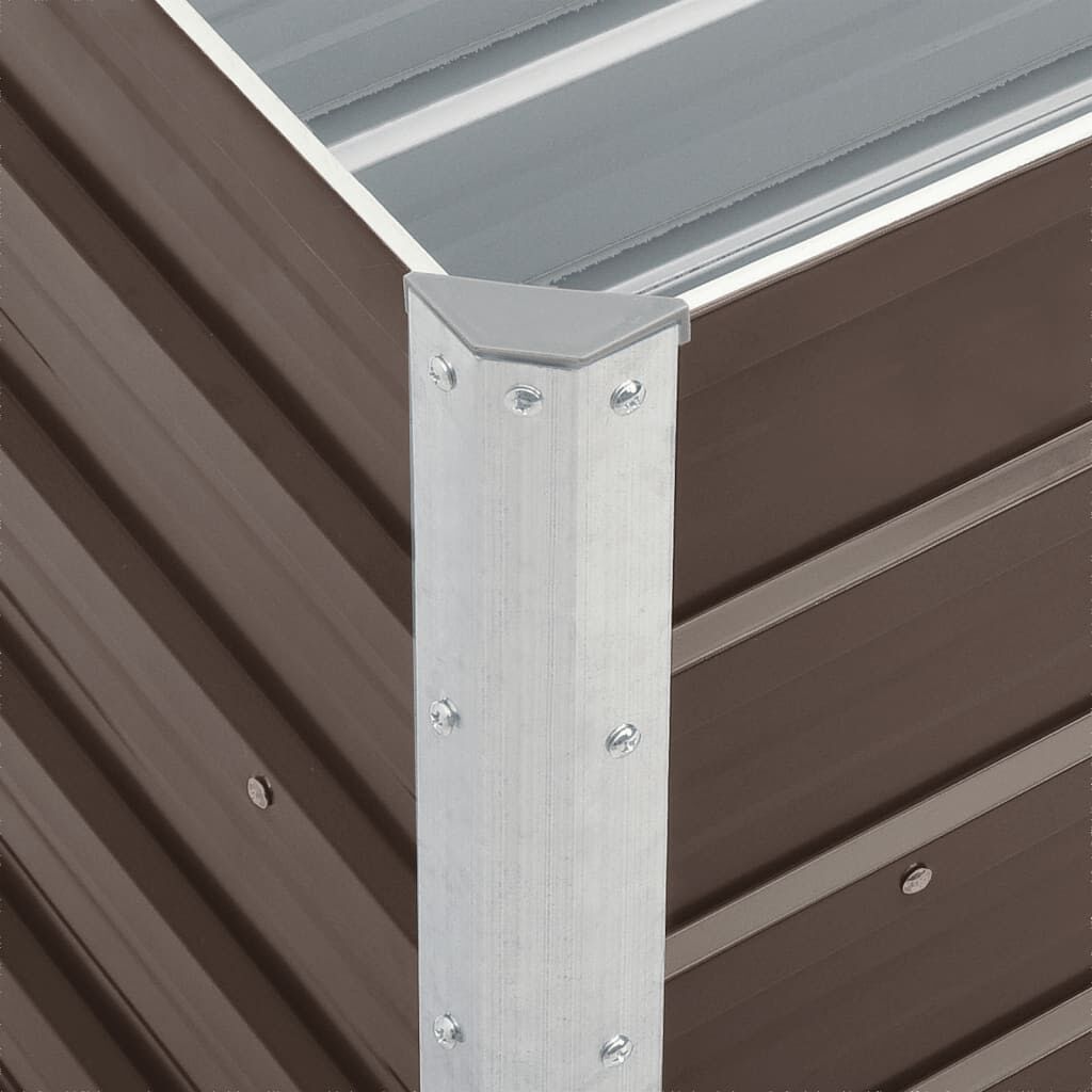 vidaXL Ζαρντινιέρα Υπερυψωμένη Καφέ 240x40x45 εκ. Γαλβανισμ. Χάλυβας