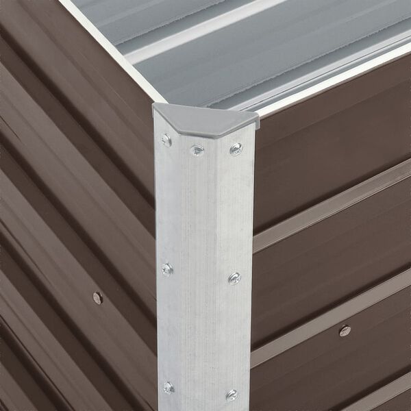 vidaXL Ζαρντινιέρα Υπερυψωμένη Καφέ 240x40x45 εκ. Γαλβανισμ. Χάλυβας