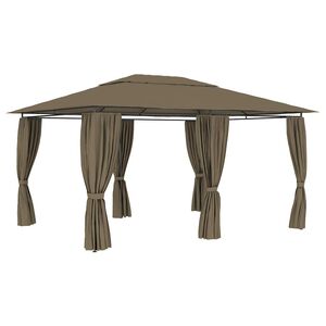 vidaXL &Tau;έ&nu;&tau;&alpha; &Epsilon;&kappa;&delta;&eta;&lambda;ώ&sigma;&epsilon;&omega;&nu; &Kappa;ή&pi;&omicron;&upsilon; &mu;&epsilon; &Kappa;&omicron;&upsilon;&rho;&tau;ί&nu;&epsilon;&sigmaf; Taupe 4 x 3 &mu;. 180 &gamma;&rho;/&mu;&sup2;