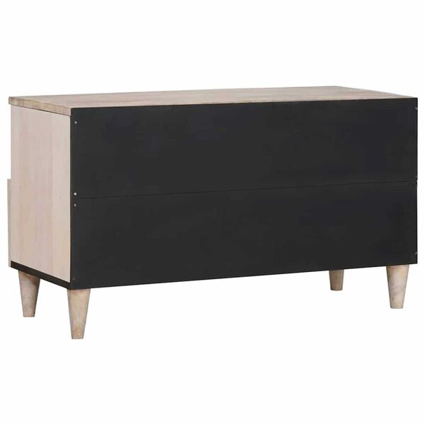 vidaXL Ντουλάπι TV με συρτάρι Λευκό 80 x 33 x 46 εκ Μασίφ ξύλο μάνγκο