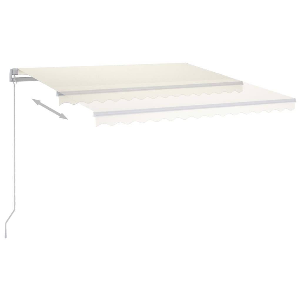 vidaXL Τέντα Συρόμενη Χειροκίνητη με LED Κρεμ 300 x 250 εκ.