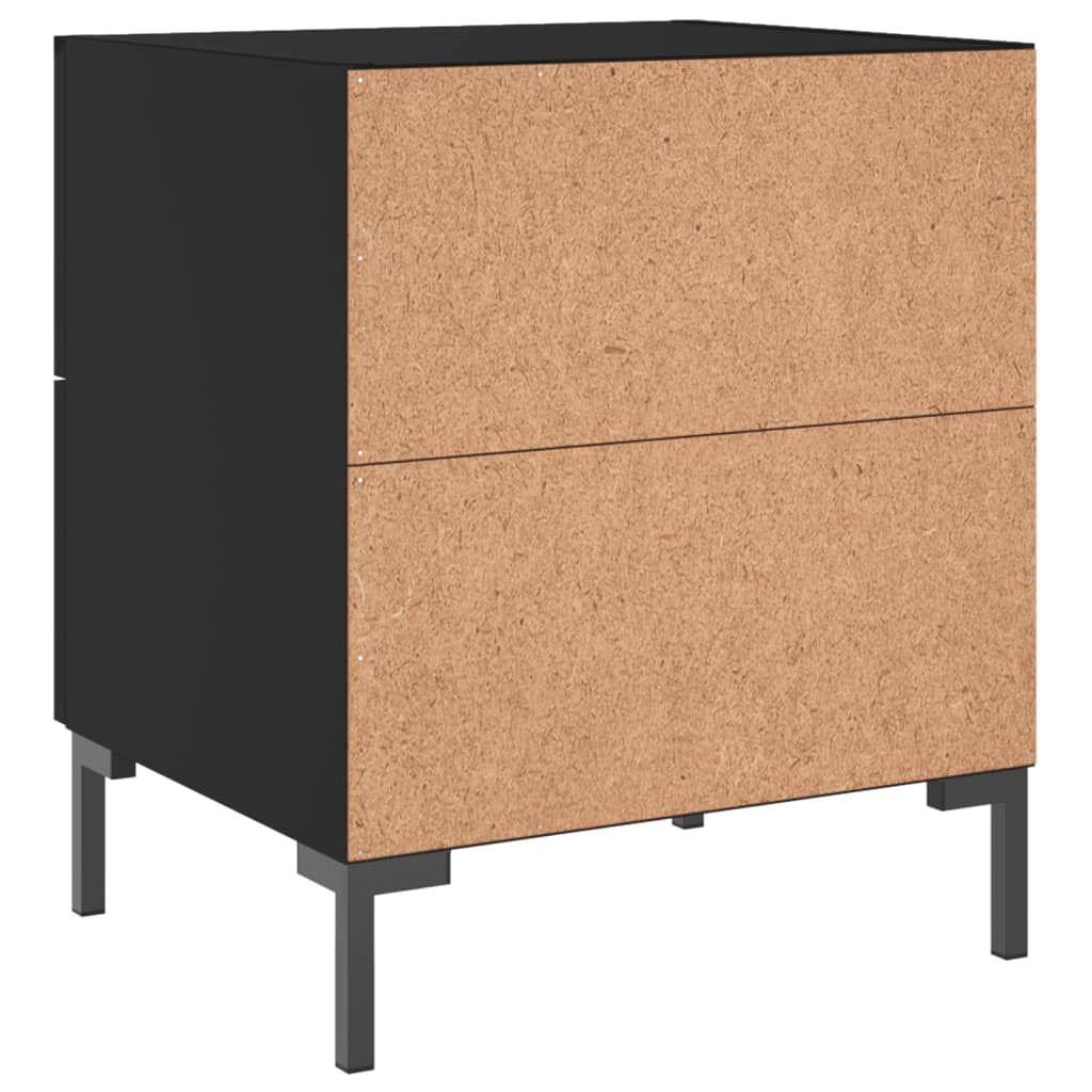 vidaXL Κομοδίνα 2 τεμ. Μαύρα 40 x 35 x 47,5 εκ. από Επεξεργασμένο Ξύλο