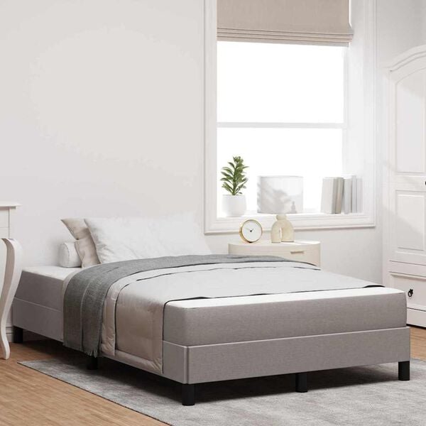 vidaXL Κρεβάτι με ελατήρια με στρώμα Taupe 120 x 190 cm ύφασμα