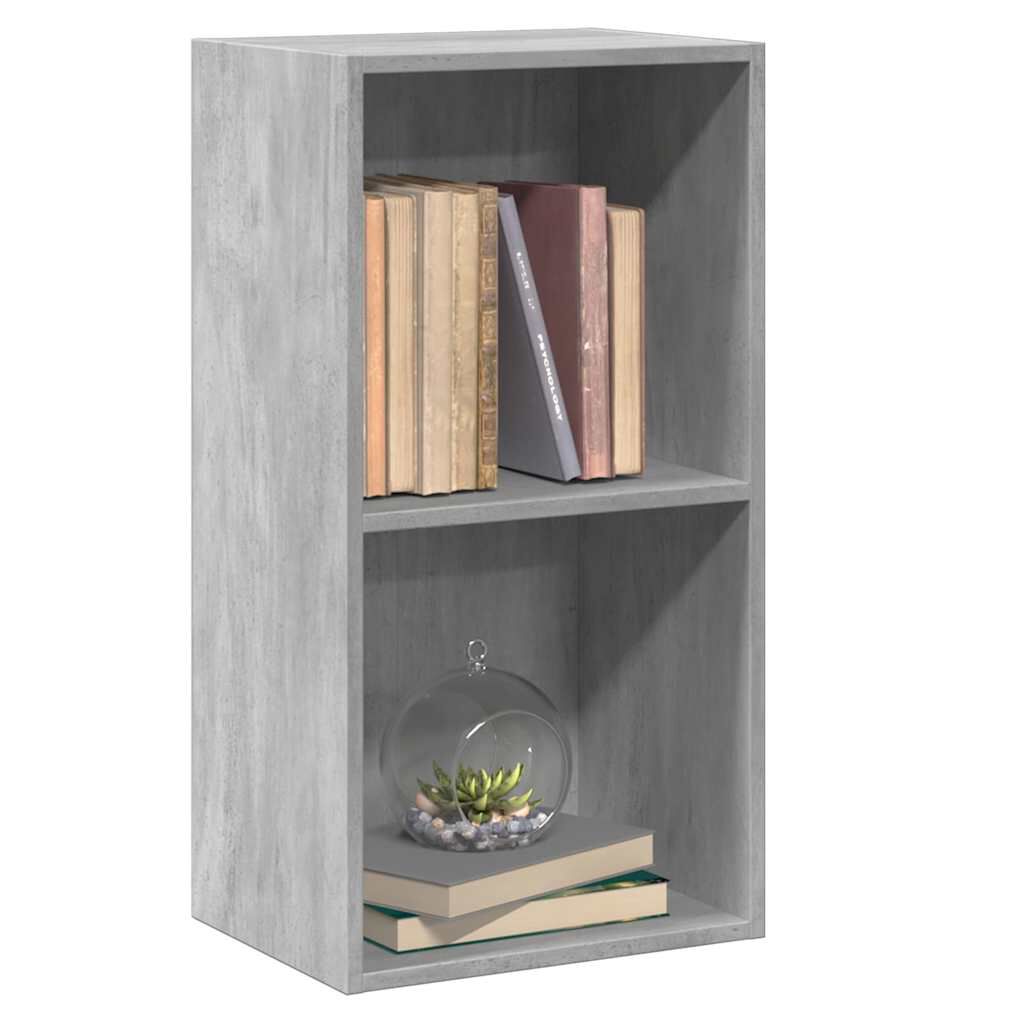 vidaXL Βιβλιοθήκη με 2 Ράφια Γκρι Σκυροδεμ. 40x30x76,5 εκ. Μοριοσανίδα