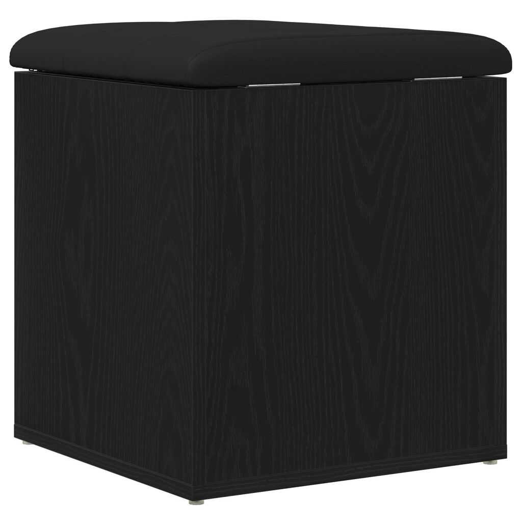 vidaXL Παγκάκι Αποθήκευσης Μαύρη Δρυς 40x40x45 εκ Κατασκευασμένο Ξύλο