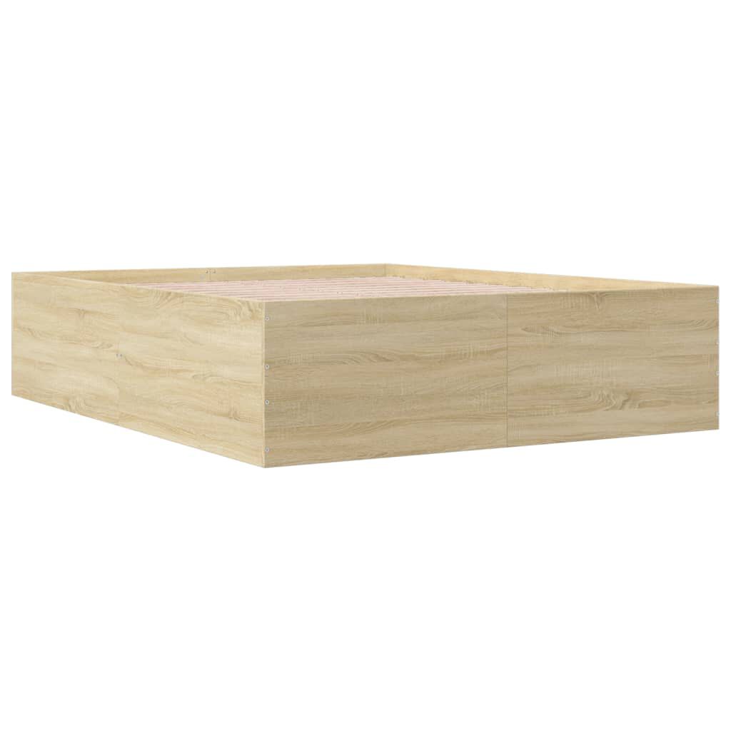 vidaXL Πλαίσιο Κρεβατιού Sonoma Δρυς 150x200 εκ. Επεξεργασμένο Ξύλο