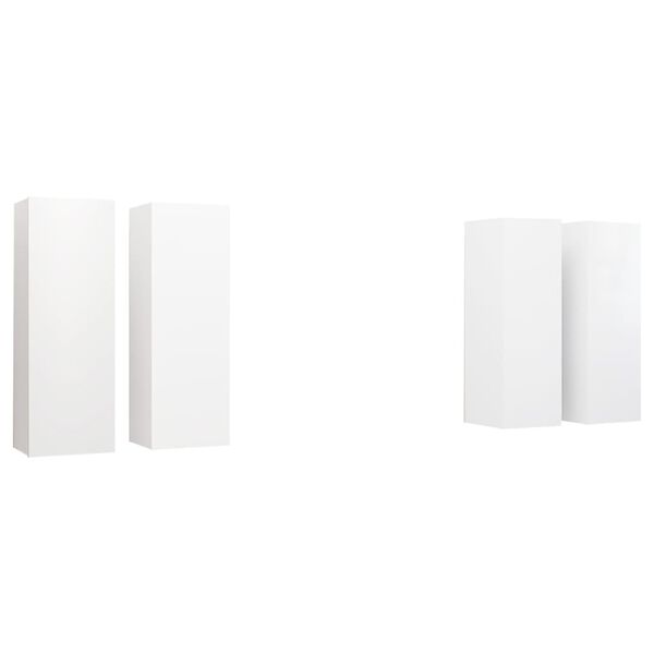 vidaXL Έπιπλα Τηλεόρασης 4 τεμ. Λευκά 30,5 x 30 x 90 εκ. Επεξ. Ξύλο