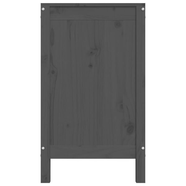 vidaXL Καλάθι Ρούχων Γκρι 88,5x44x76 εκ. από Μασίφ Ξύλο Πεύκου