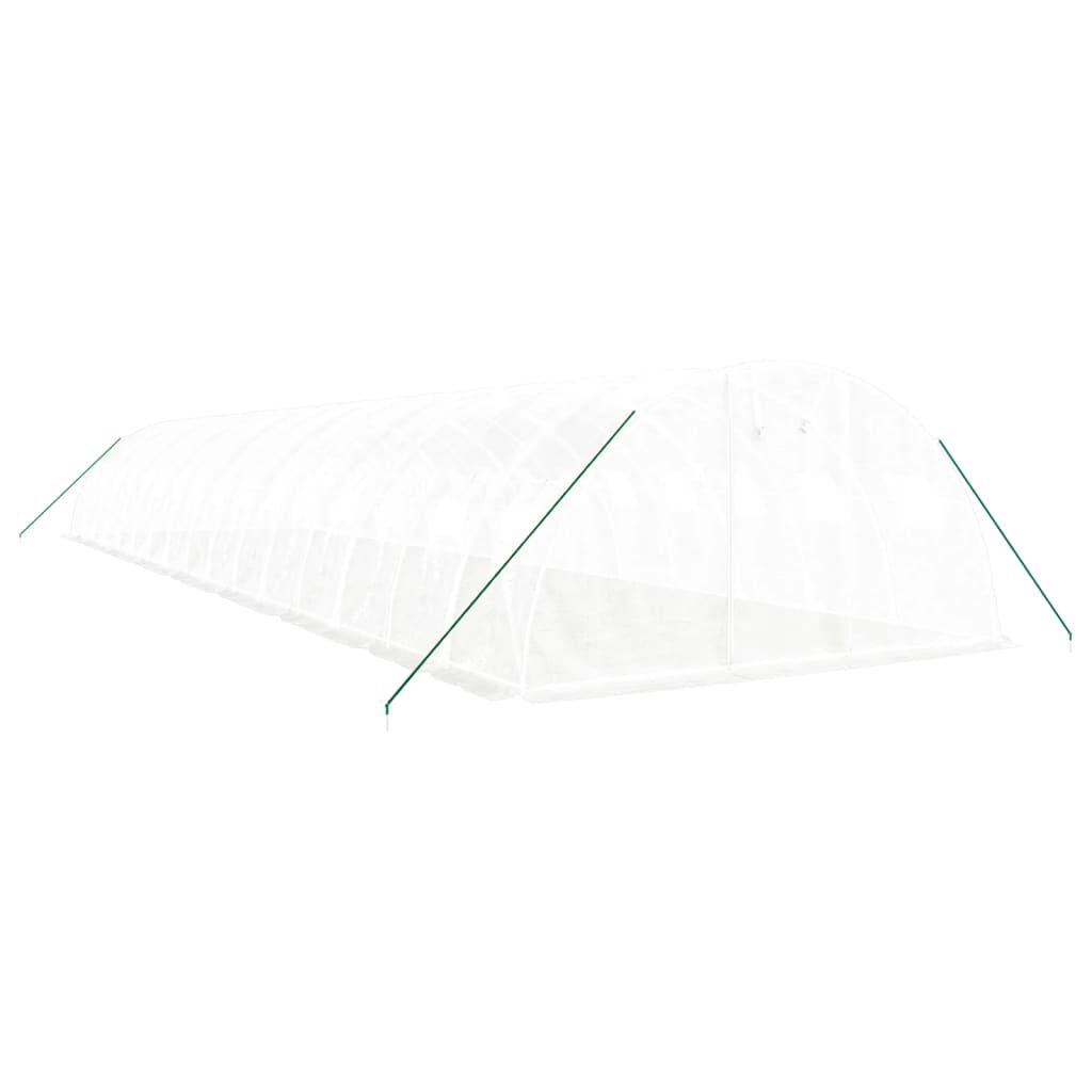 vidaXL Θερμοκήπιο Λευκό 64 μ² 16 x 4 x 2 μ. με Ατσάλινο Πλαίσιο