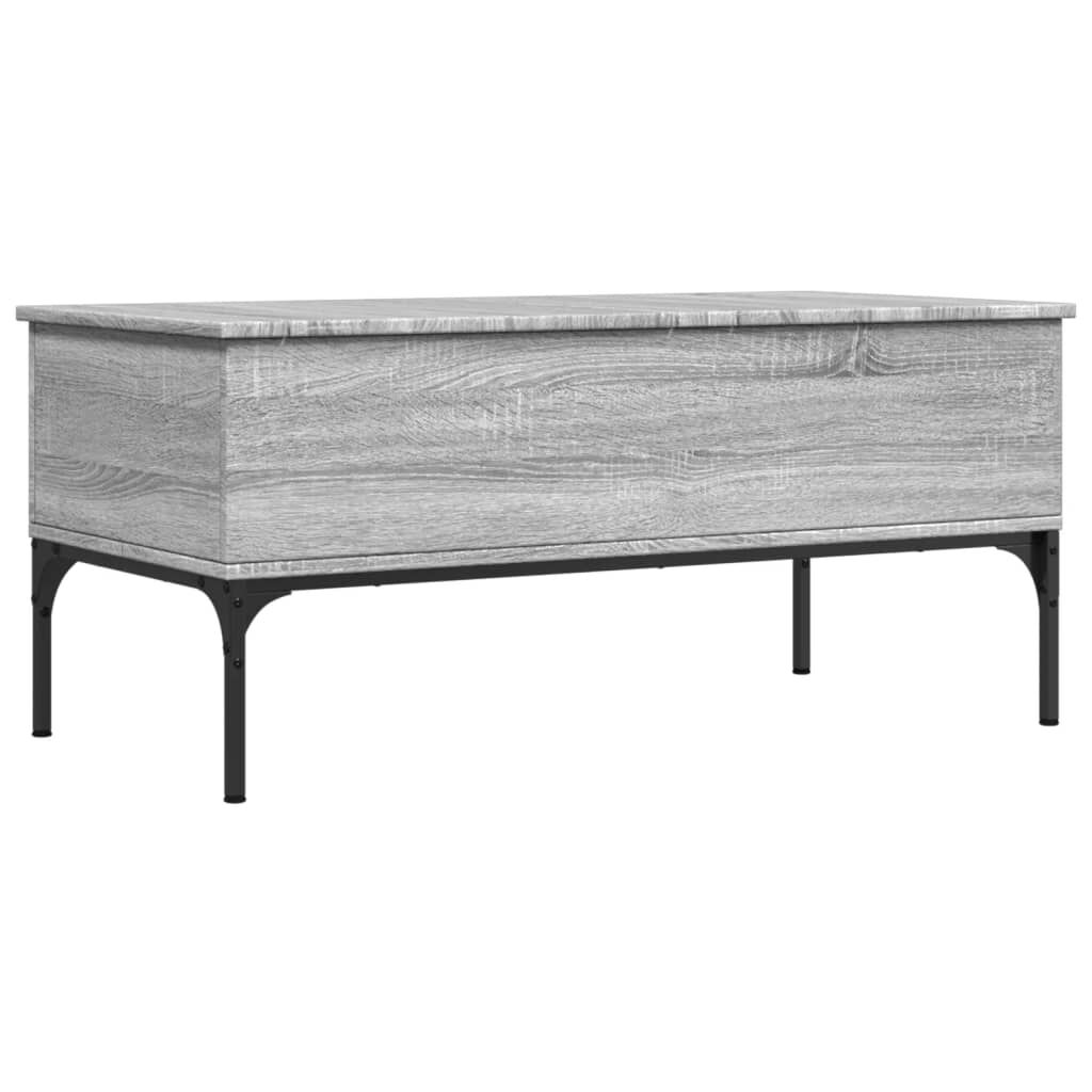 vidaXL Τραπεζάκι Σαλονιού Γκρι Sonoma 100x50x45 εκ Επεξ Ξύλο + Μέταλλο