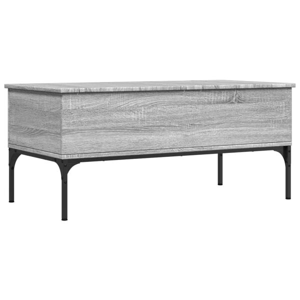 vidaXL Τραπεζάκι Σαλονιού Γκρι Sonoma 100x50x45 εκ Επεξ Ξύλο + Μέταλλο