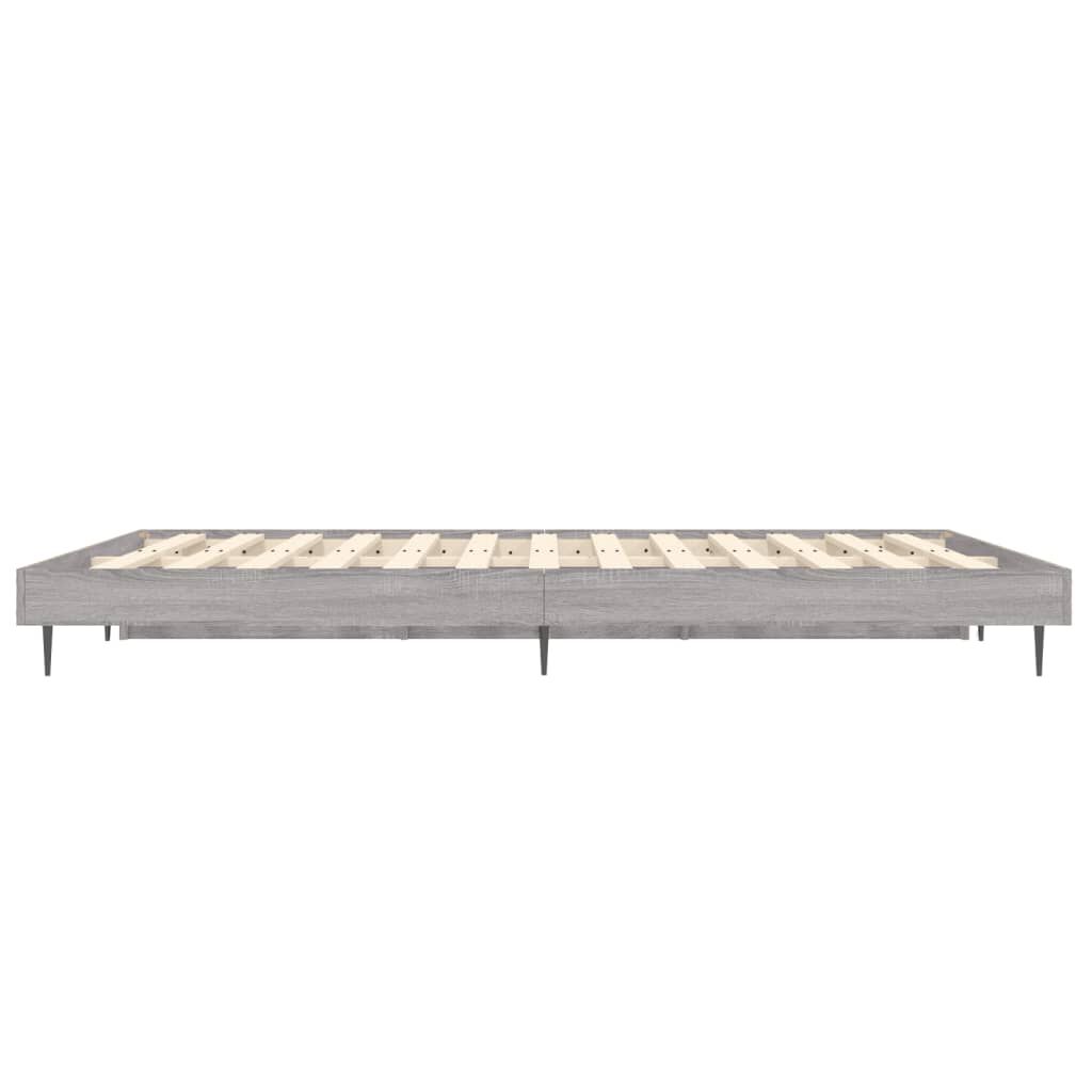 vidaXL Πλαίσιο Κρεβατιού Γκρι Sonoma 135x190 εκ. Επεξεργασμένο Ξύλο