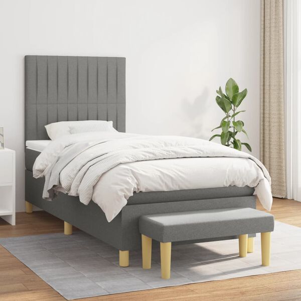 vidaXL &Kappa;&rho;&epsilon;&beta;ά&tau;&iota; Boxspring &mu;&epsilon; &Sigma;&tau;&rho;ώ&mu;&alpha; &Sigma;&kappa;&omicron;ύ&rho;&omicron; &Gamma;&kappa;&rho;&iota; 90x190 &epsilon;&kappa;. &Upsilon;&phi;&alpha;&sigma;&mu;ά&tau;&iota;&nu;&omicron;