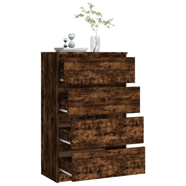 vidaXL Συρταριέρα Καπνιστή Δρυς 60 x 35 x 98,5 εκ. Επεξεργασμένο Ξύλο