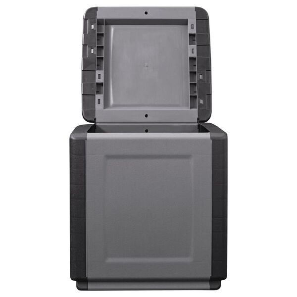 vidaXL Μπαούλο Αποθήκευσης Κήπου 54x53x57 εκ. Σκ. Γκρι/Μαύρο 130 Λίτρα