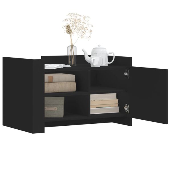 vidaXL Τραπεζάκι Σαλονιού Μαύρο 80x50x50 εκ. Επεξεργασμένο Ξύλο