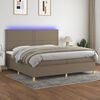 vidaXL &Kappa;&rho;&epsilon;&beta;ά&tau;&iota; Boxspring &mu;&epsilon; &Sigma;&tau;&rho;ώ&mu;&alpha; & LED Taupe 200x200 &epsilon;&kappa;. &Upsilon;&phi;&alpha;&sigma;&mu;ά&tau;&iota;&nu;&omicron;