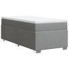 vidaXL Κρεβάτι Boxspring με Στρώμα Ανοιχτό Γκρι 90x200 εκ. Υφασμάτινο