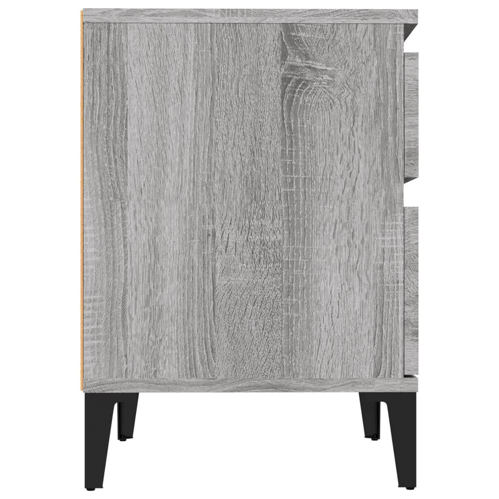 vidaXL Κομοδίνα 2 Τεμ. Γκρι Sonoma 40x35x50 εκ.