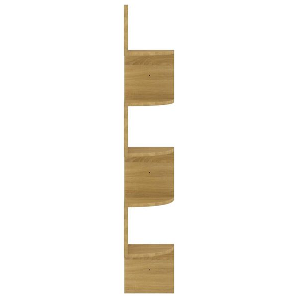 vidaXL Γωνιακή Ραφιέρα Τοίχου Sonoma Δρύς 19x19x123εκ. από Επεξ. Ξύλο