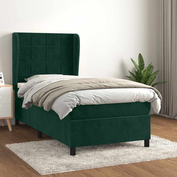 vidaXL &Kappa;&rho;&epsilon;&beta;ά&tau;&iota; Boxspring &mu;&epsilon; &Sigma;&tau;&rho;ώ&mu;&alpha; &Sigma;&kappa;&omicron;ύ&rho;&omicron; &Pi;&rho;ά&sigma;&iota;&nu;&omicron; 90x190 &epsilon;&kappa;. &Beta;&epsilon;&lambda;&omicron;ύ&delta;&iota;&nu;&omicron;