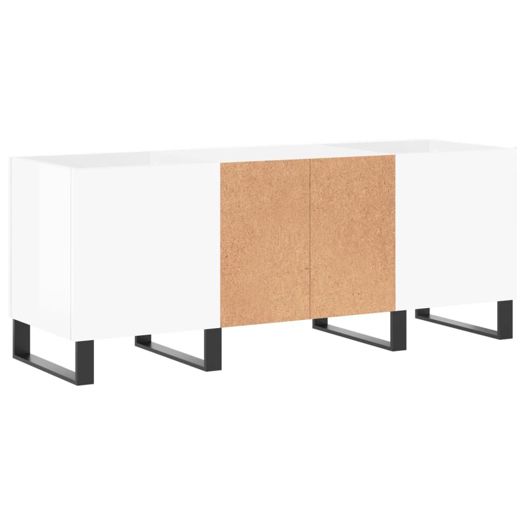 vidaXL Δισκοθήκη Γυαλιστερή Λευκή 121x38x48 εκ. από Επεξεργασμένο Ξύλο