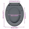 vidaXL Κάλυμμα Λεκάνης με Soft Close &amp; Quick Release Οβάλ Γκρι